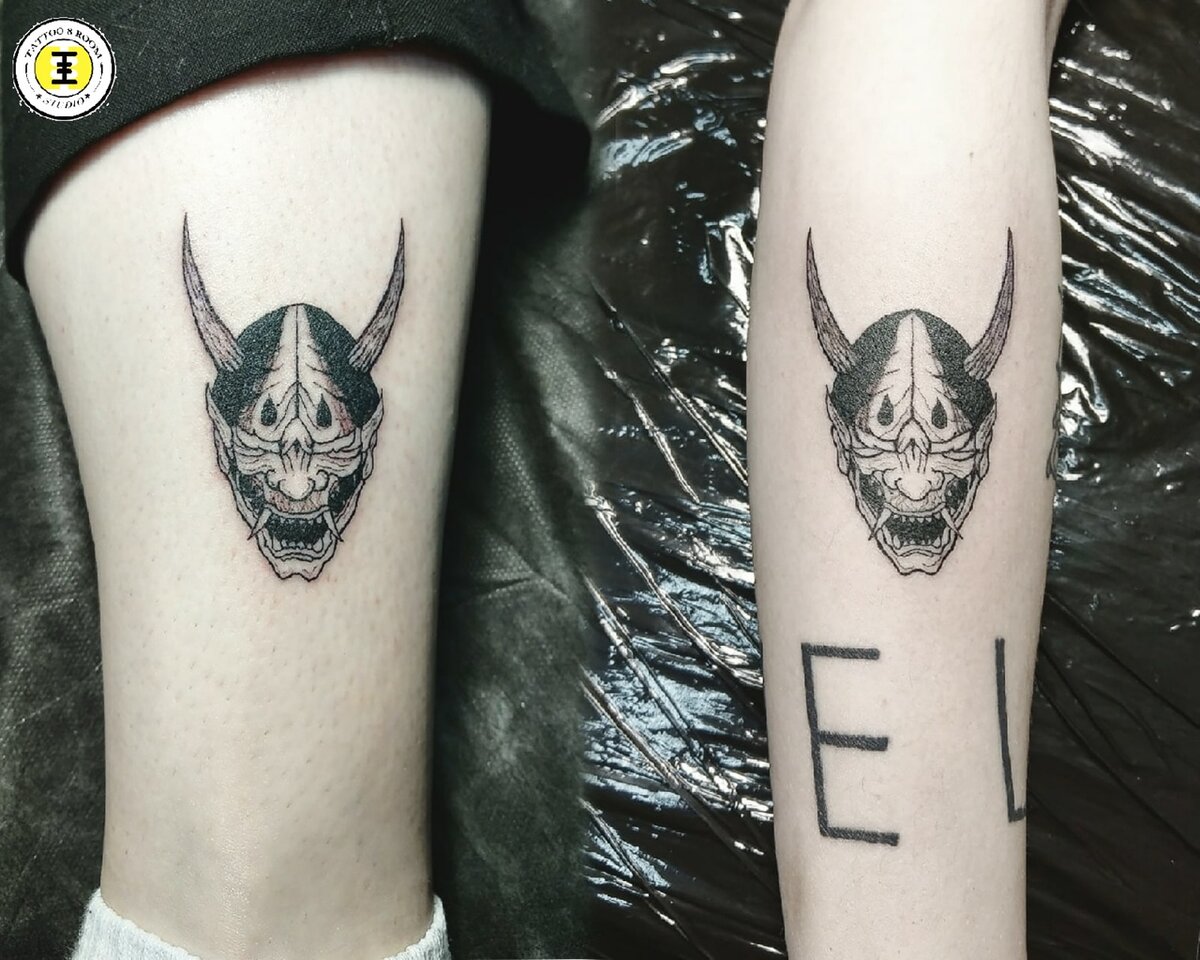 Оригинальная парная тату для любителей восточной демонологии