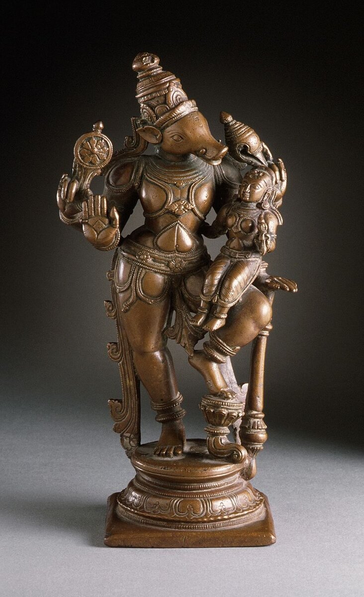 Медная скульптура Варахи. Индия, Тамилнад, XVII век. 