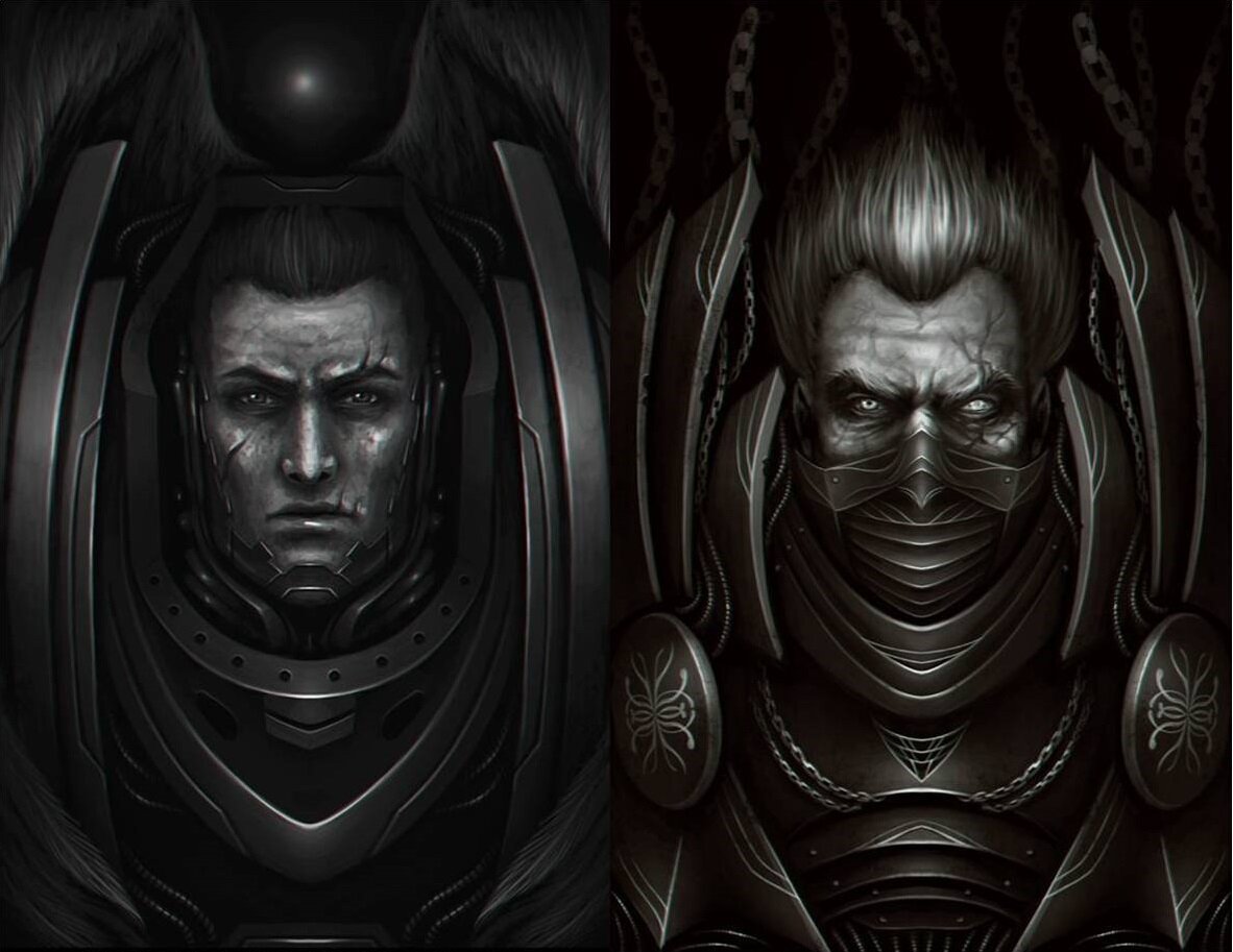 Один из фанатских вариантов изображения Второго и Одиннадцатого примархов. Этот вариант мне нравится больше всего.