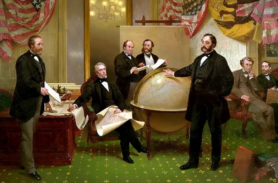 Н. Лейтце. Подписание договора о продаже Аляски, 1867 г.