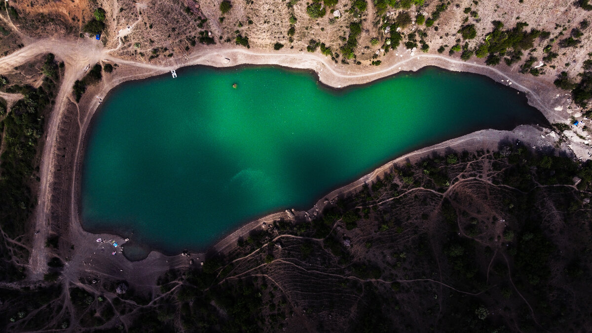 Мое фото с дрона, озеро Панагия, с. Зеленогорье, Крым