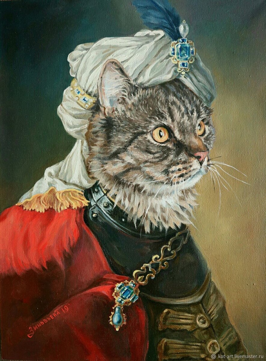 Работа Анастасии Зиновьевой. Со страницы художницы livemaster.ru/kot-art