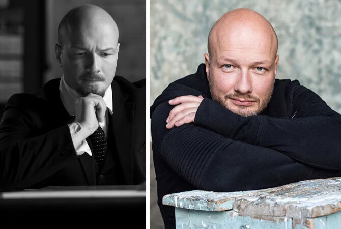 Никита Панфилов. Слева в образе Владимира Ленина