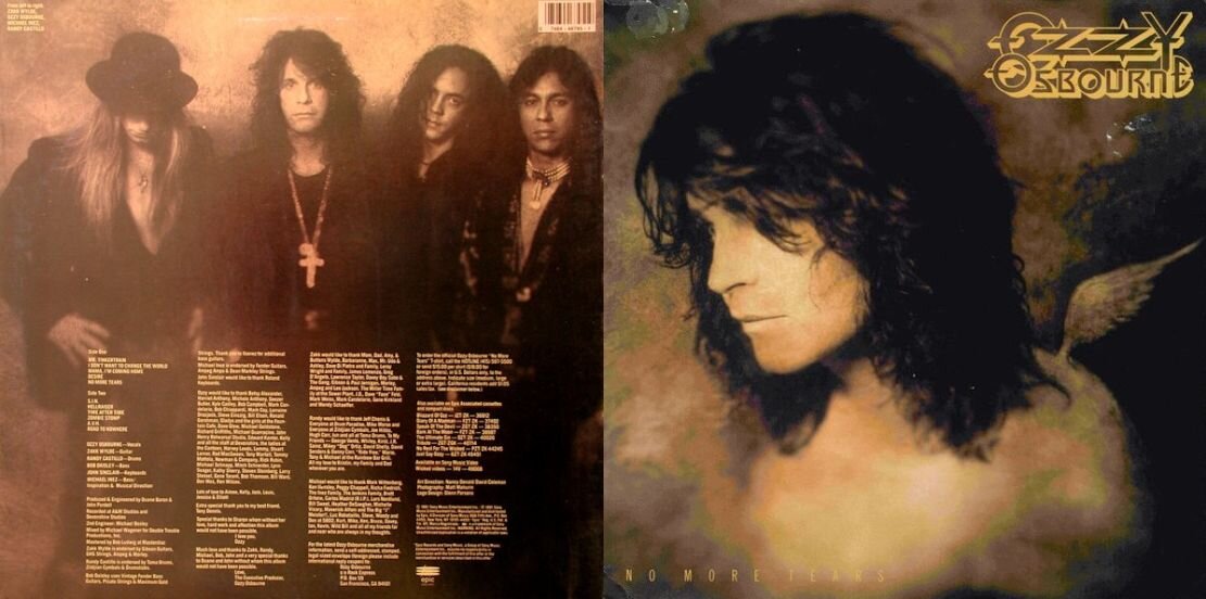 Конверт европейского издания альбома Ozzy Osbourne «No More Tears», 1991 г. с двух сторон