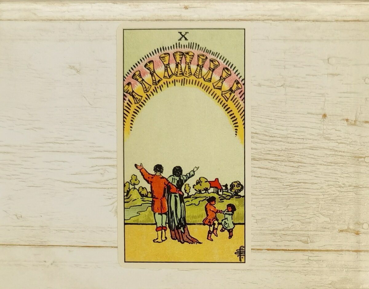 Аркан X Кубков. "Таро Райдера-Уэйта".