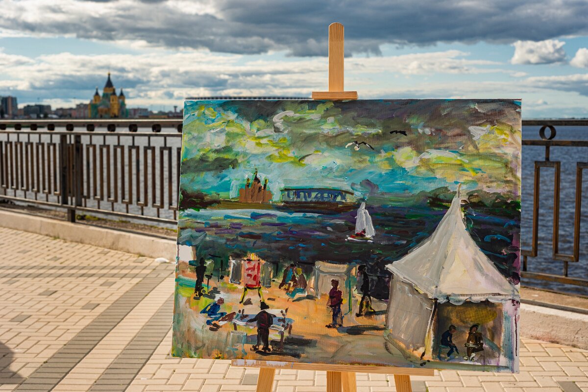 Пленэр на набережной. Нижний Новгород, День города 2020