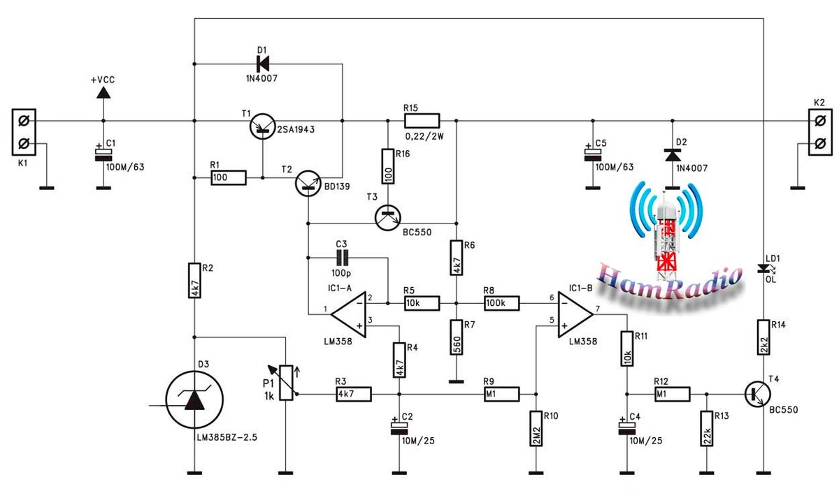 Схема стабилизированного источника питания