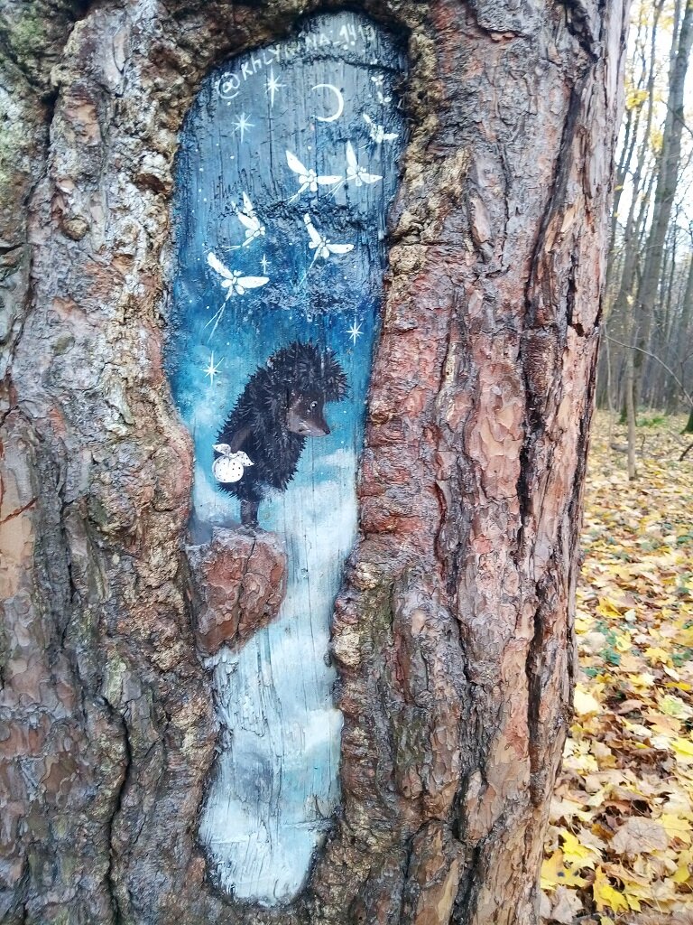 Ежик в поисках смысла (Мое фото - на дереве в Измайлово)