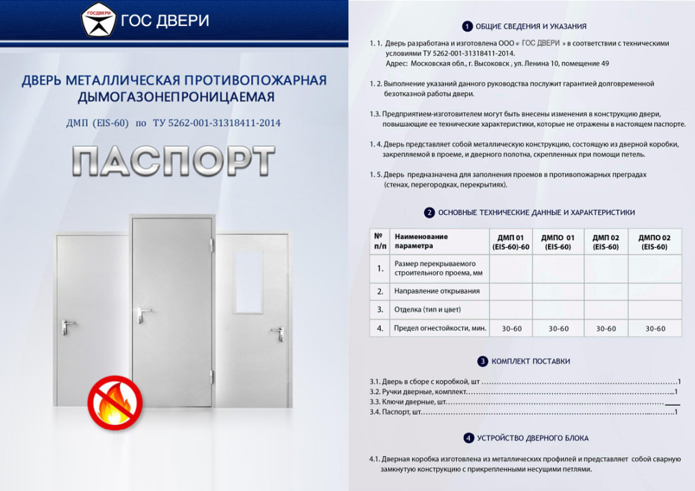 Противопожарные двери - ГОСТы, типы и характеристики