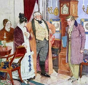 Лиза, Софья, Фамусов и Молчалин