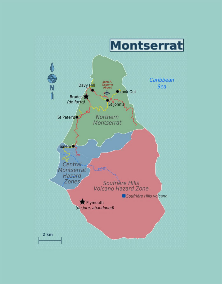 Карта острова Монтсеррат