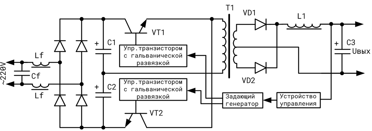 Мощный блок питания с защитой по току