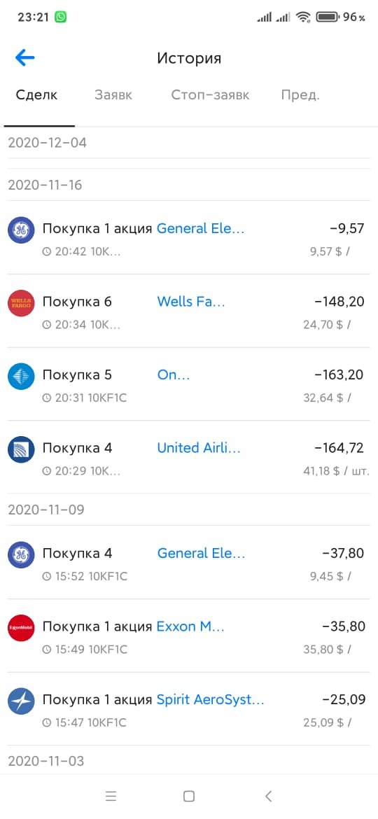 докупая смотрел по ситуации какие компании из моего личного портфеля находилось в просадке или другими словами были дешевле