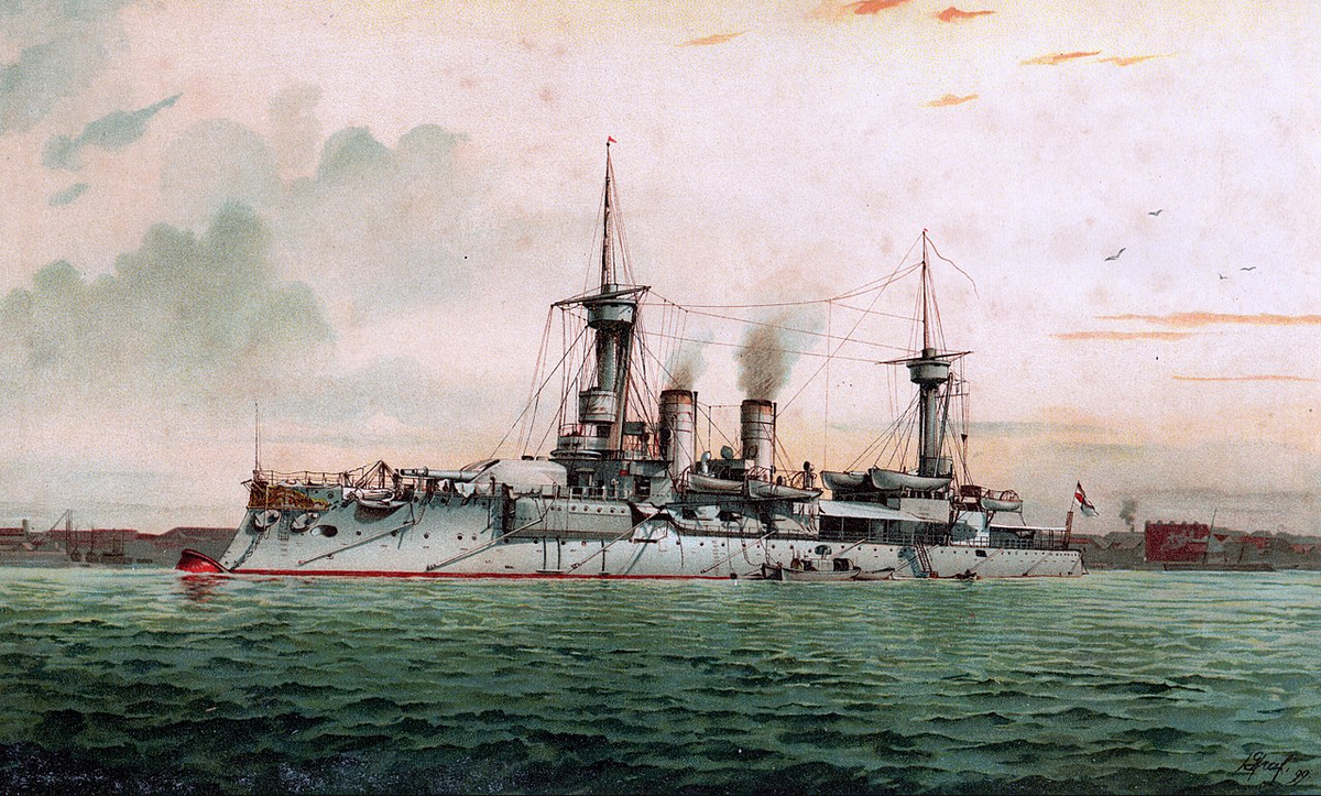 фото - английская Википедия. Германский броненосец SMS Weissenburg в 1902-м году, с 1910-го года - Тургут Рейес
