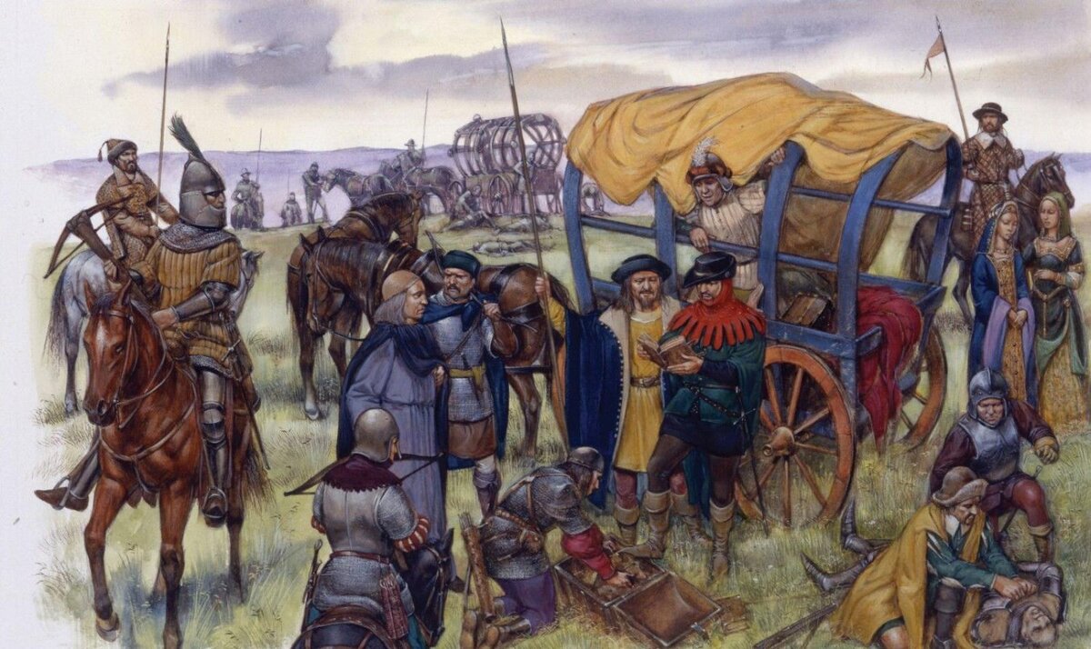 Нападение разбойников. Битва при Форново 1495. Страдиоты Албанская кавалерия. Средневековые войны. Воины средневековья.