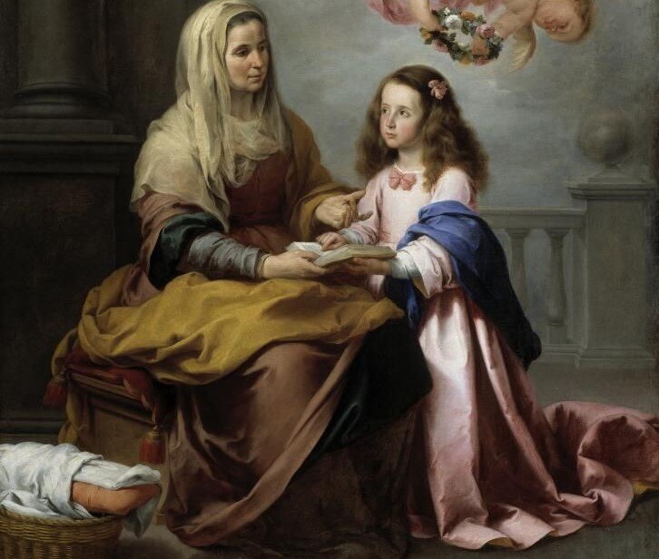 Б. Э. Мурильо. Детство Марии. Фрагмент. Изображение взято в открытых источниках.