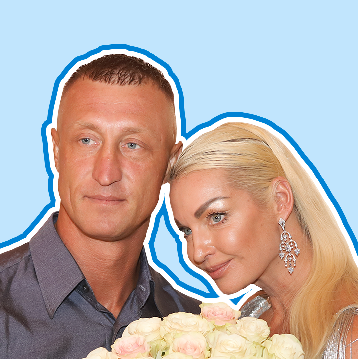 Анастасия Волочкова со своим возлюбленным Сергеем Кузнецовым. Фото: Lev Ilyin/Global Look Press, коллаж РКП