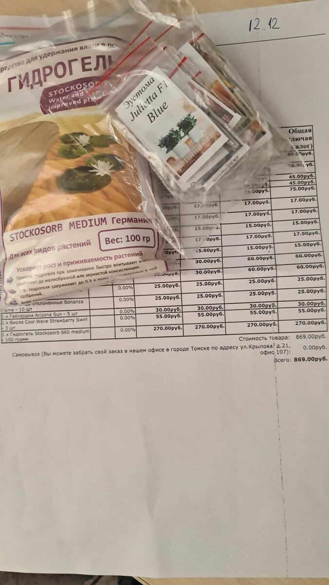 Счастье цветовода- семена