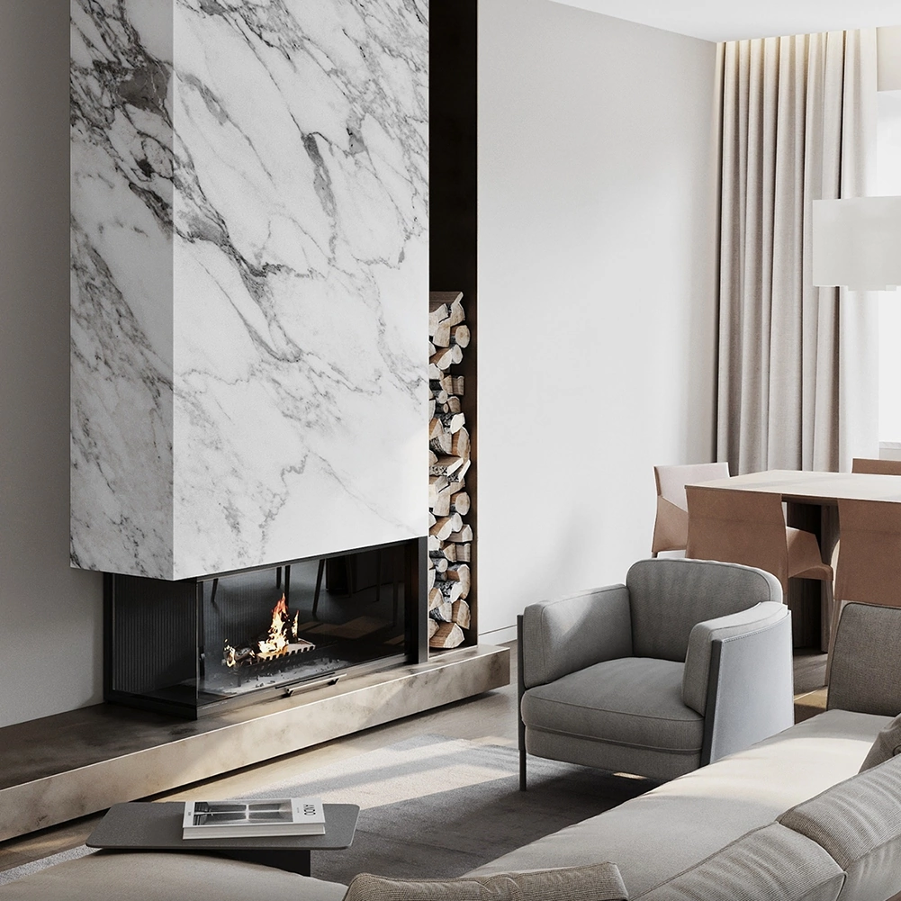 Камин из мрамора (пример)