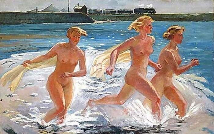А. Дейнека, «Бегущие девушки». Фрагмент 