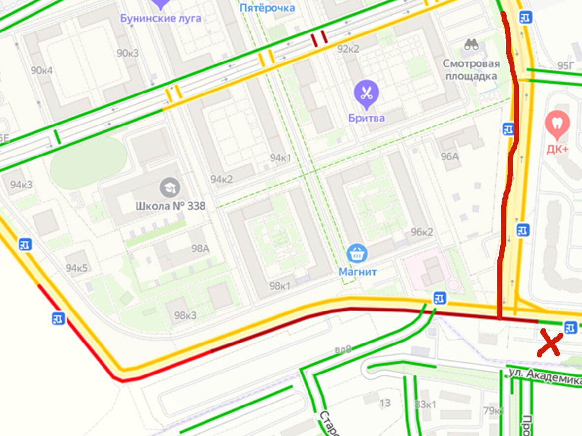 Карта дорог возле нашего ЖК