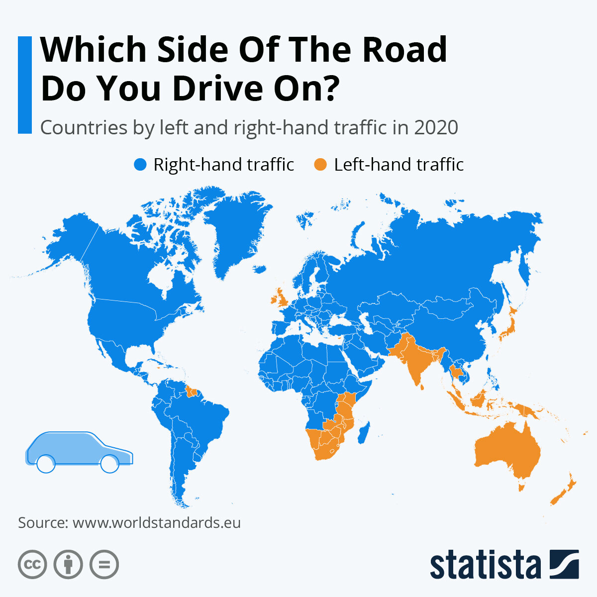 В каких странах мира движение левостороннее, а в каких - правостороннее? |  PSTAT / Статистика | Дзен