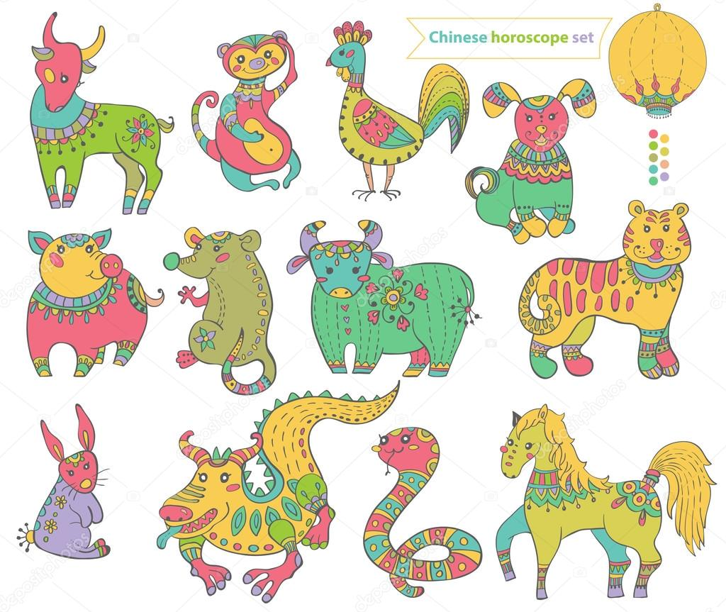 12 животных восточного календаря мультфильм 12 Chinese Zodiac Chinese zodiac signs, Chinese paper cutting, Zodiac signs anim