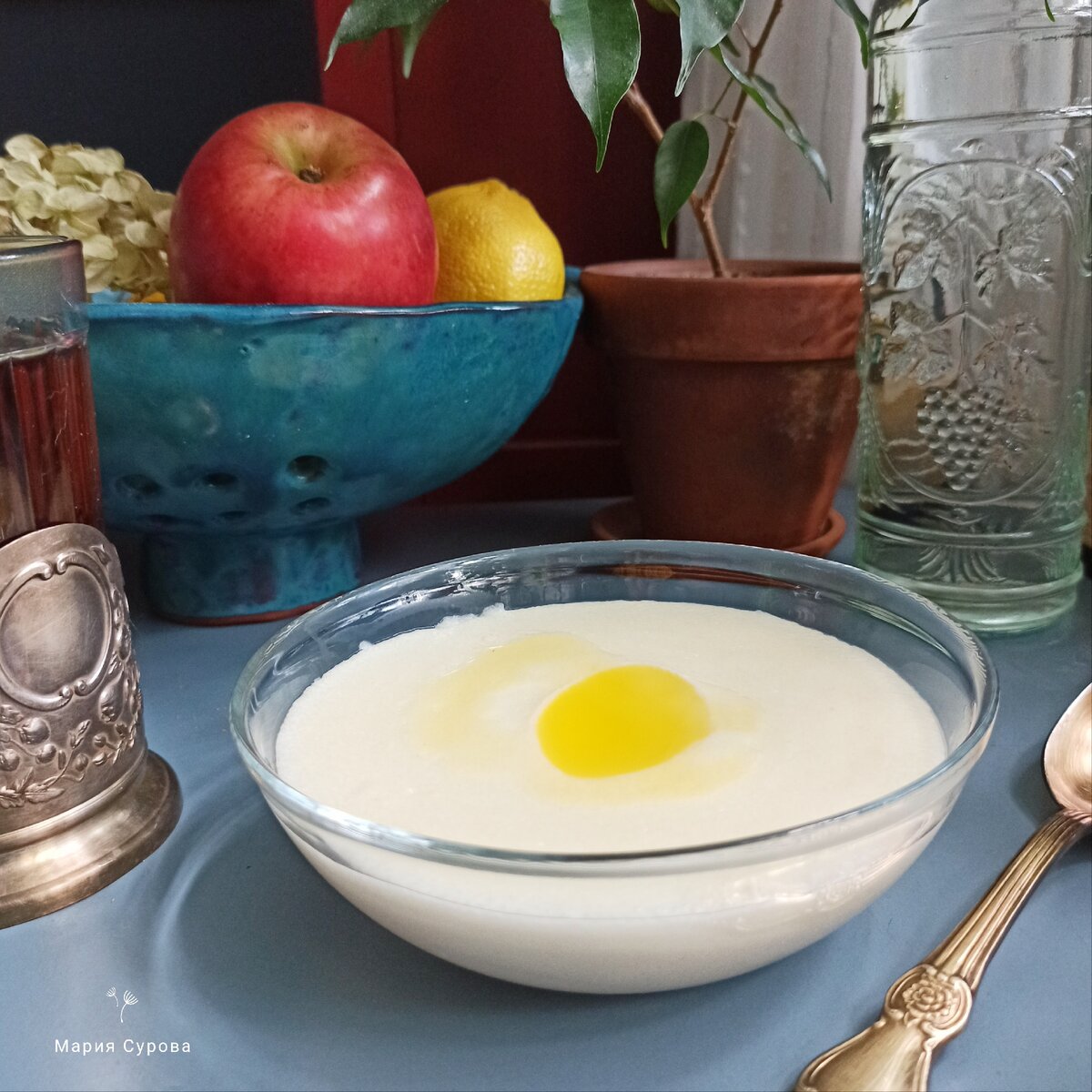 Любимая манная каша, без комочков.