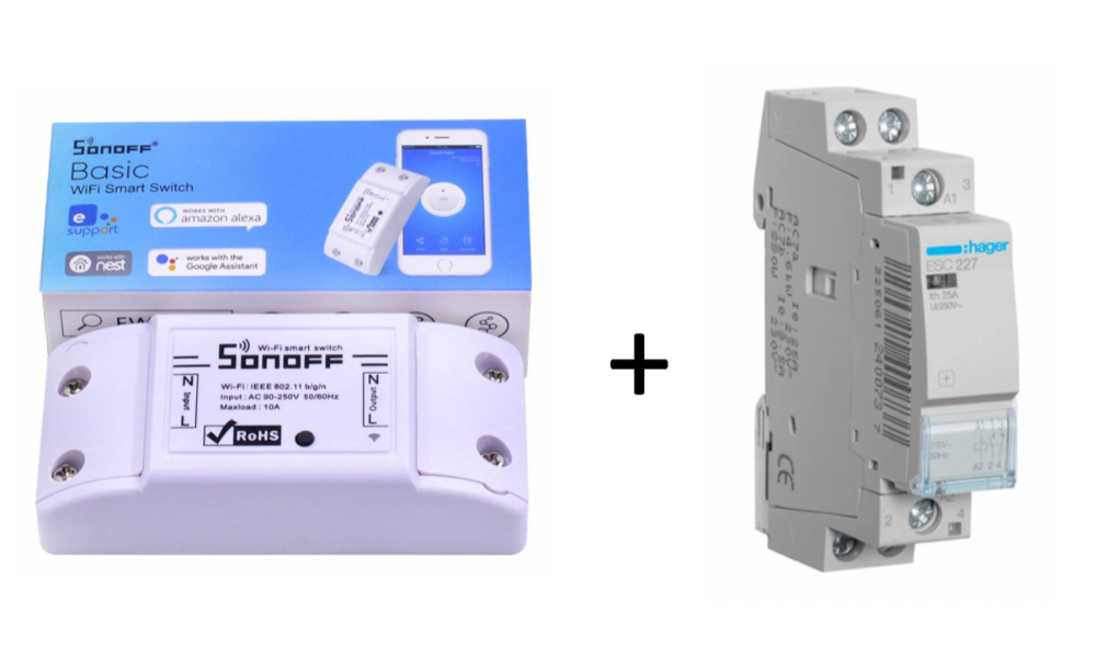 Sonoff Basic + контактор = таблетка от забывчивости