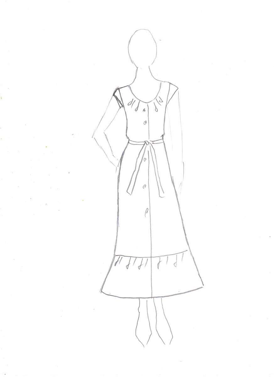 Вот такой  незамысловатый эскиз мы создали вместе с заказчицей.