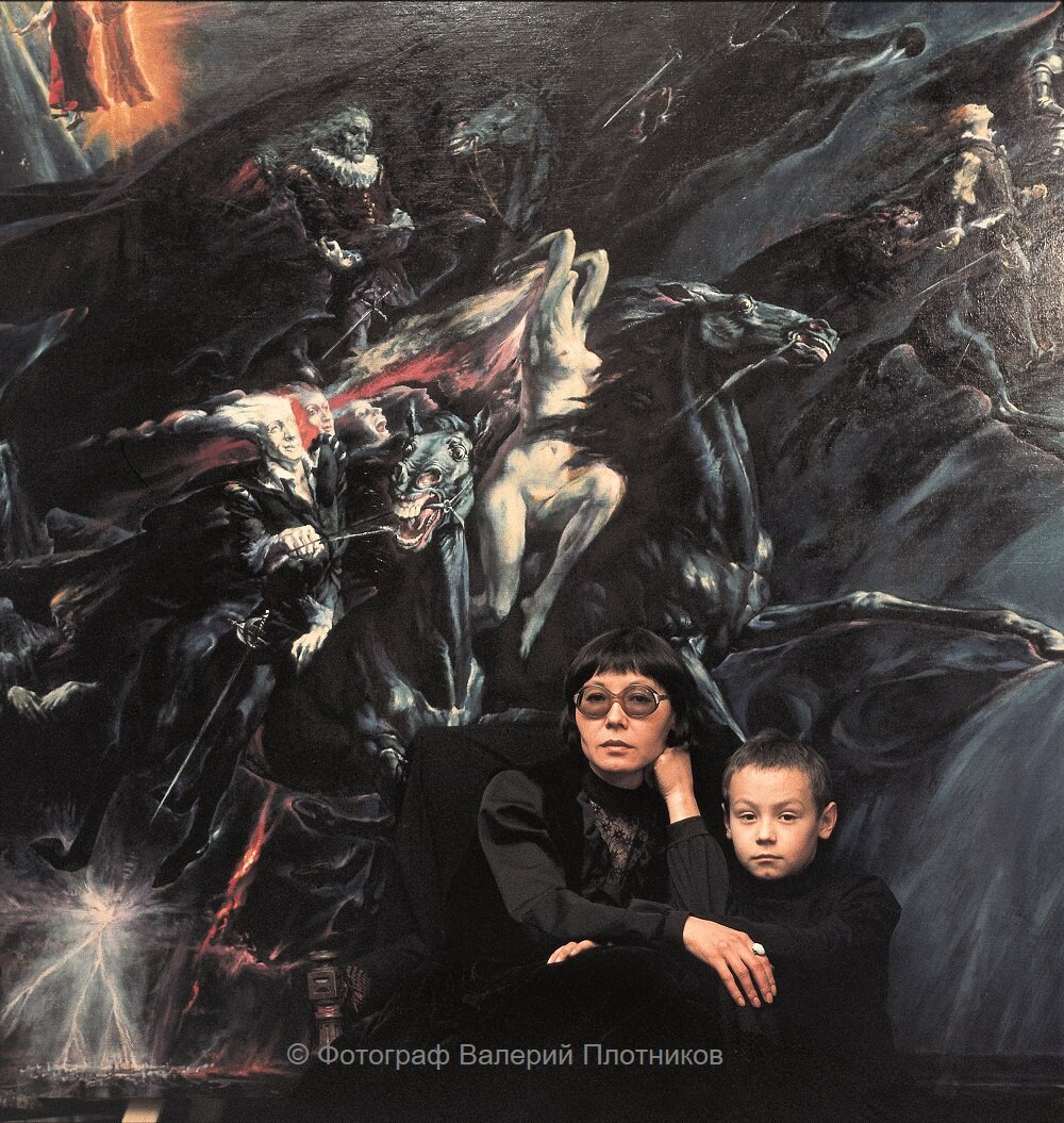 Динара Асанова с сыном Анваром. Снято 1983/02/06