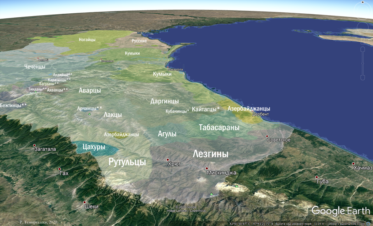 Карта кавказа 3d