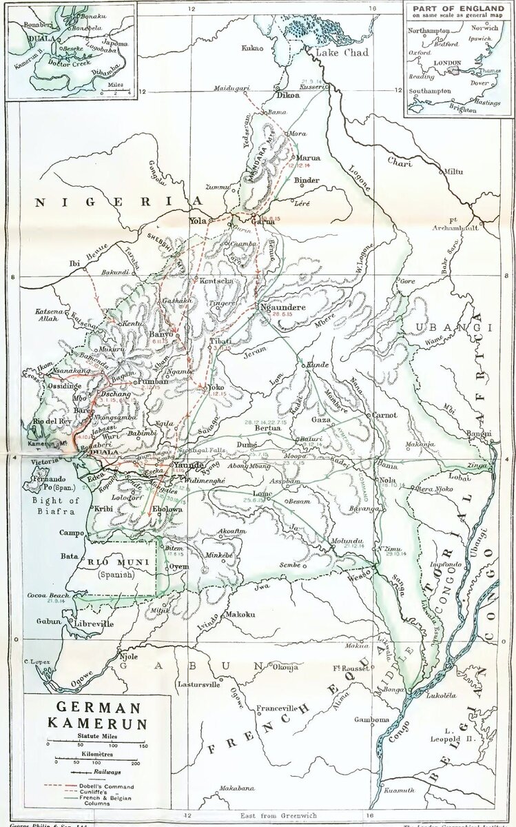 Территория германского Камеруна, 1914 год