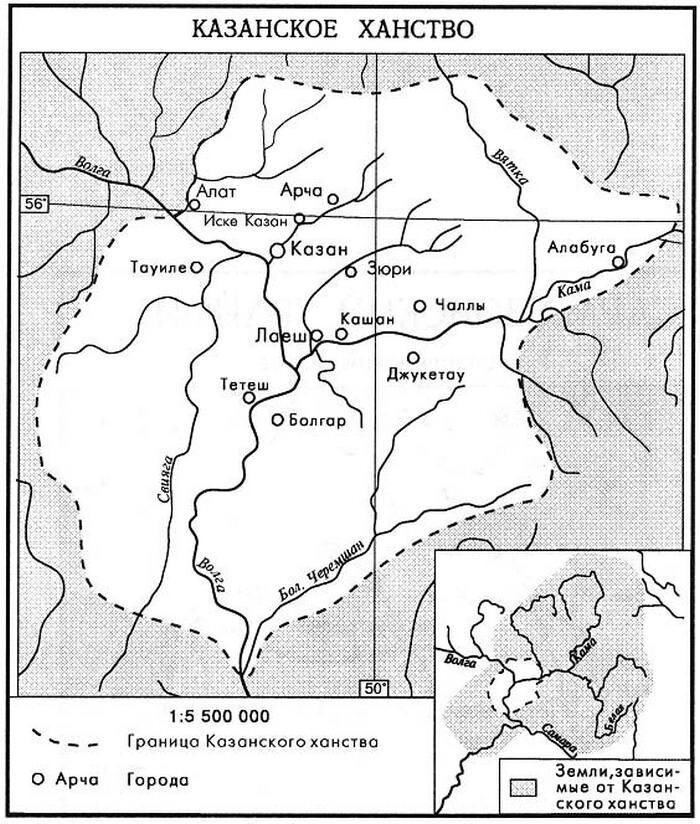 Казанское ханство карта