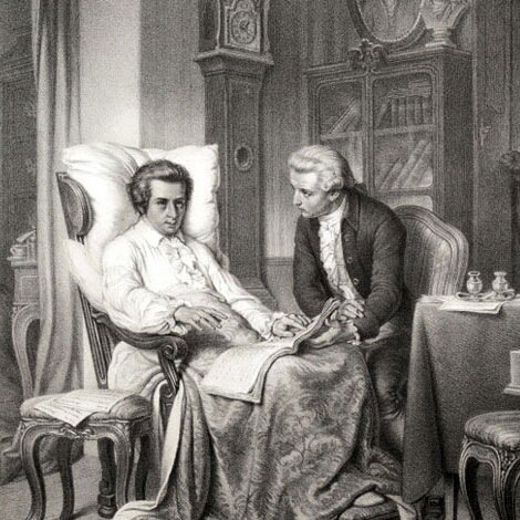 Моцарт, дающий указания Зюсмайеру о том, как закончить Реквием