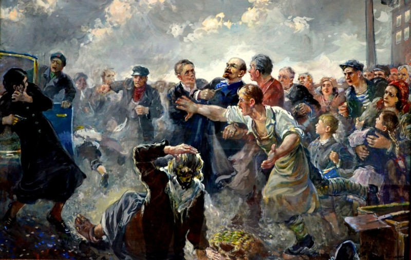 Александр Герасимов. Выстрел в народ. (Покушение на В.И. Ленина 30 августа 1918 года).