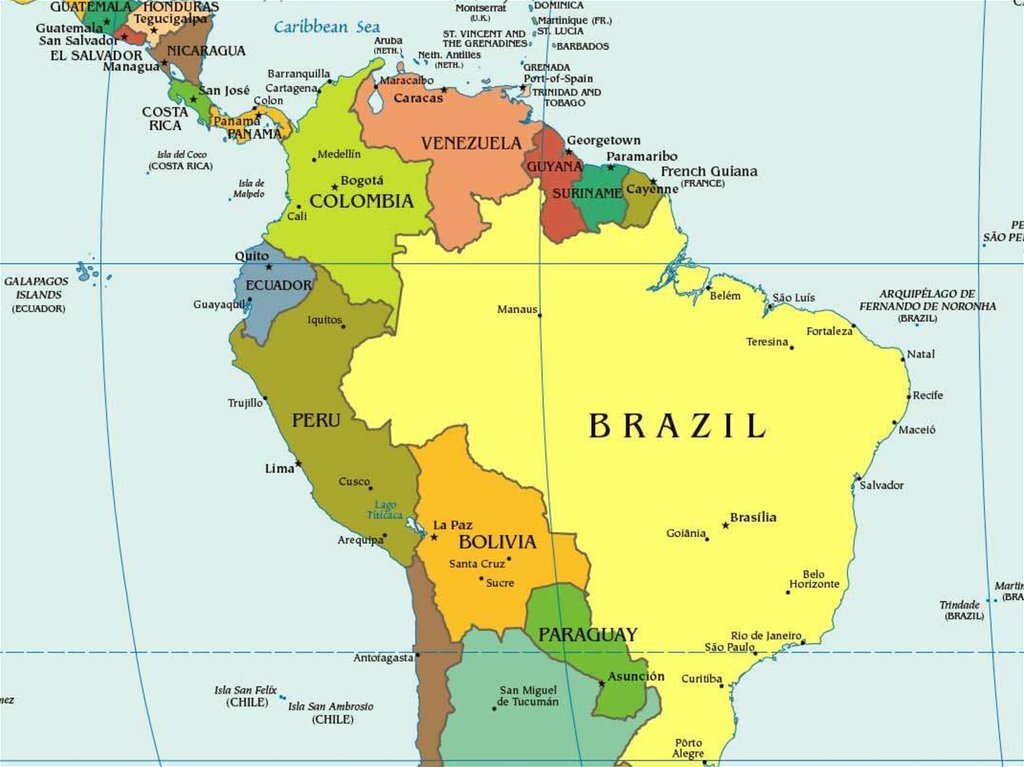 Найдите на карте государства латинской америки названные. Карта стран Латинской Америки и Карибского бассейна. Латинская Америка на карте. Латиноамериканские страны на карте. Карта Латинской Америки со странами.
