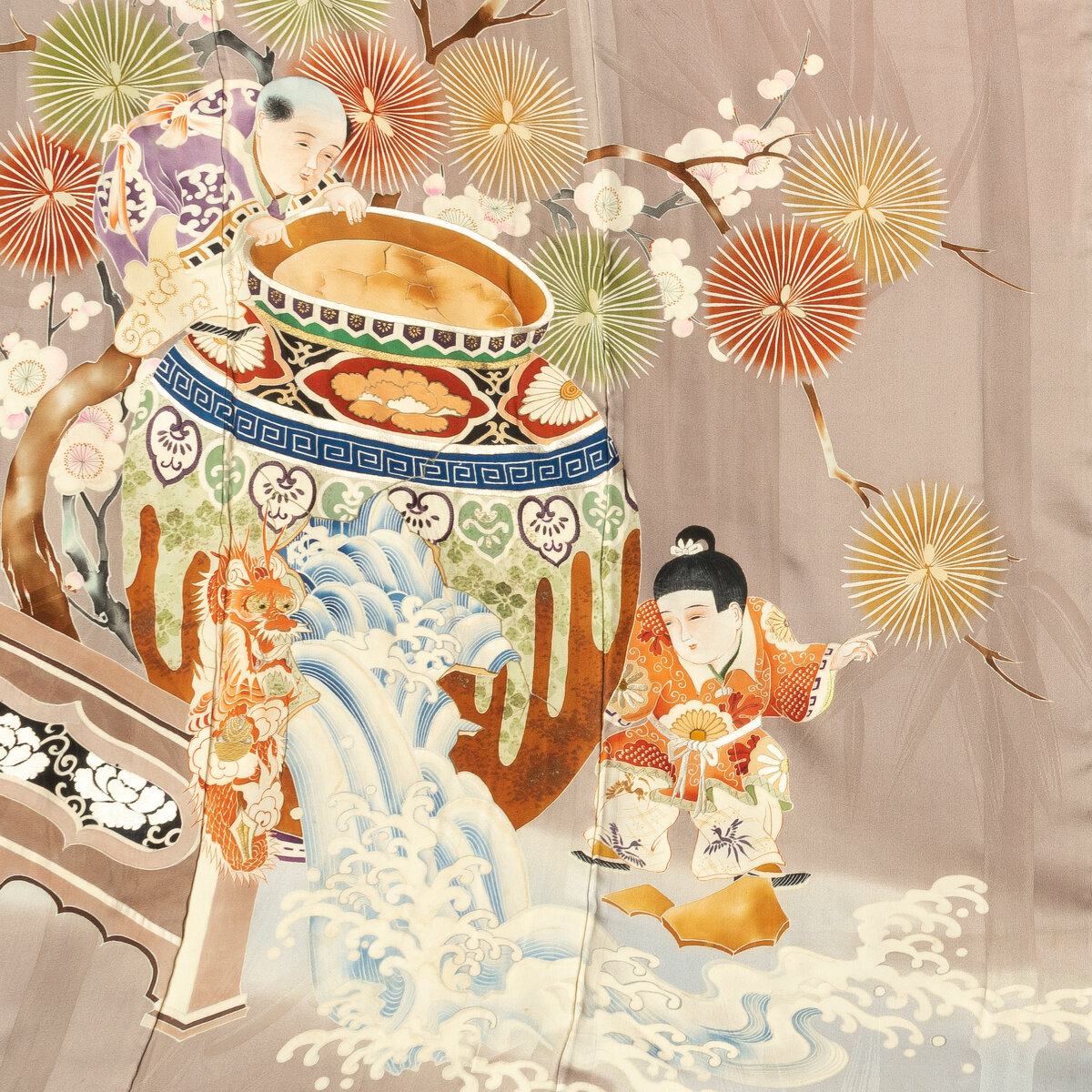 «Сиба Онко спасает друга» - хомонги-авасэ кимоно (1920-е гг.) из коллекции Натальи Бакиной