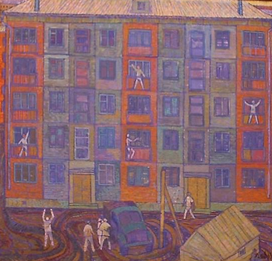 Иван Лебедев. Скоро новоселье. 1965 год. Источник: https://goskatalog.ru/portal/#/collections?id=10418615