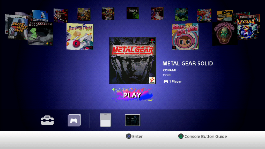 Так выглядит интерфейс выбора игр "из коробки".