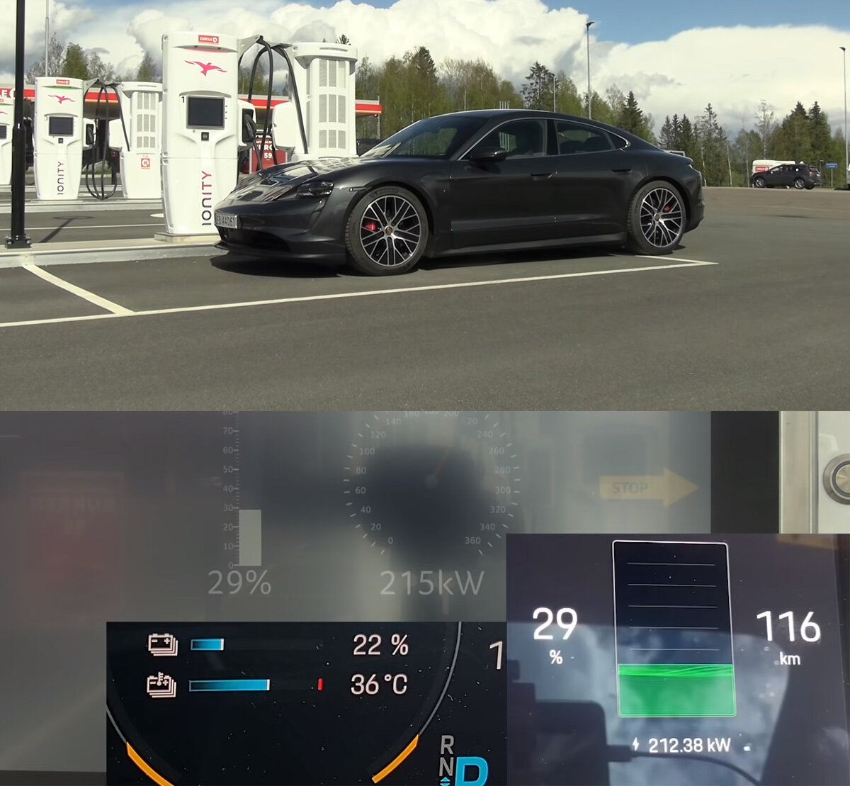  Porsche Taycan на зарядке 
