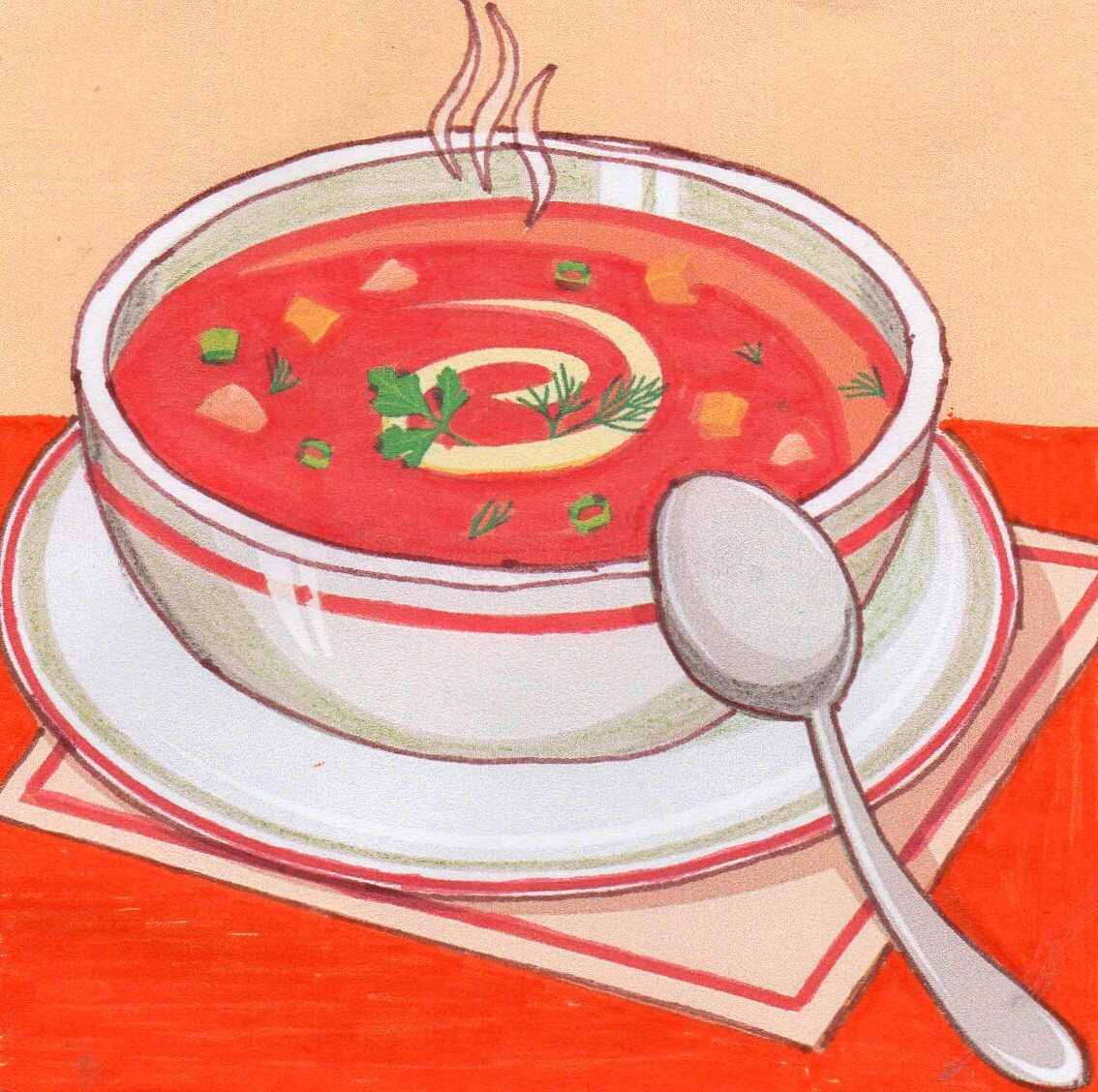 Рисунок борща детский