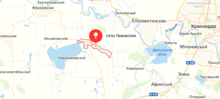 Село Львовское на карте 