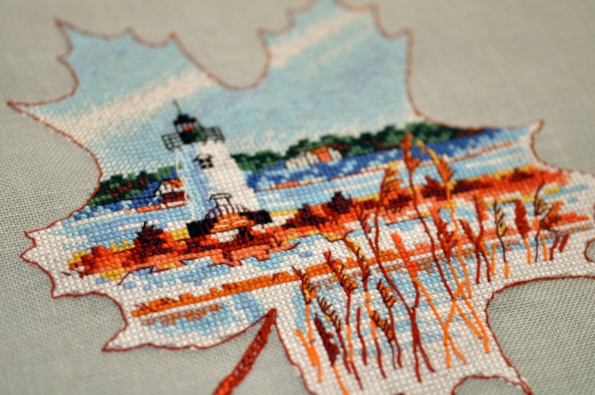 Работа моя. Канал Вышивка и акварель. Работа по набору Овен "Свет Эдгартауна"