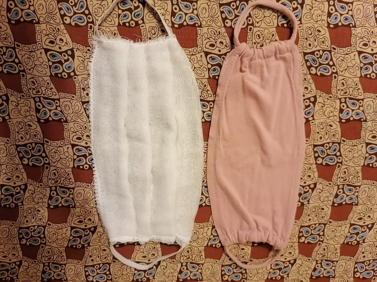 Марлевая и трикотажная маски