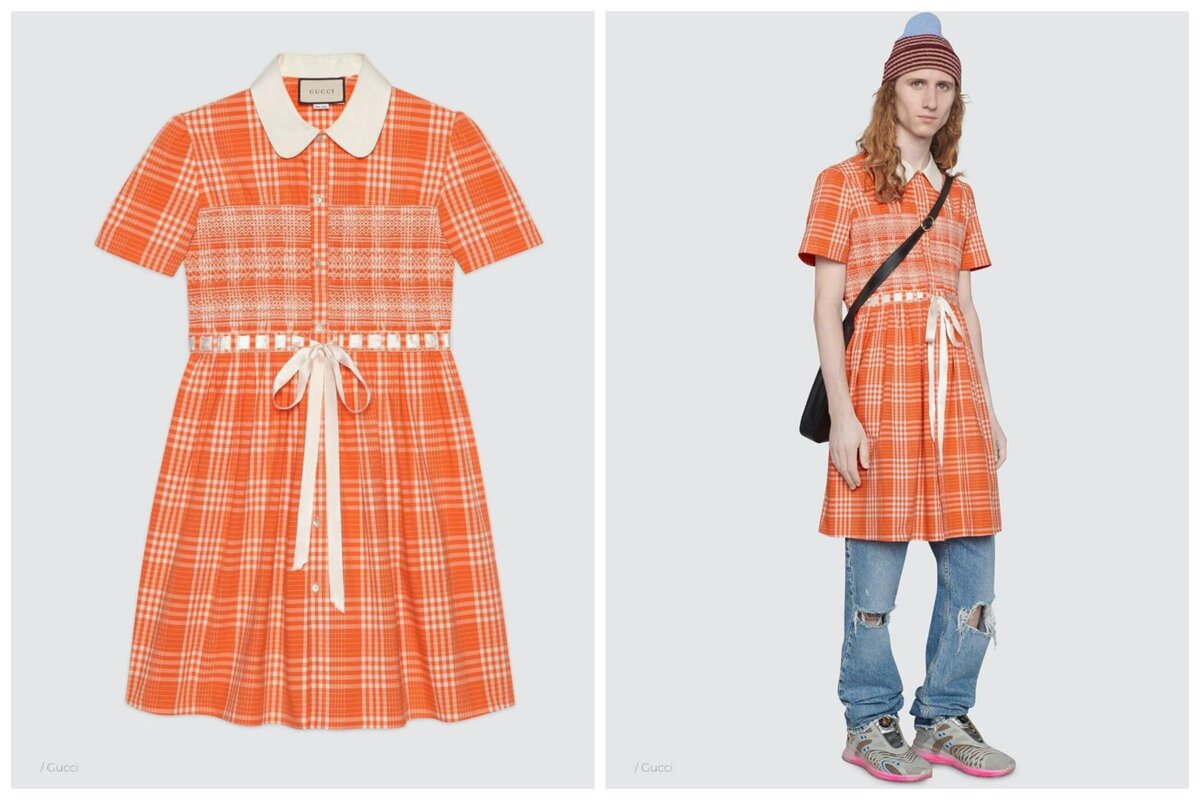 Мужское платье от Gucci