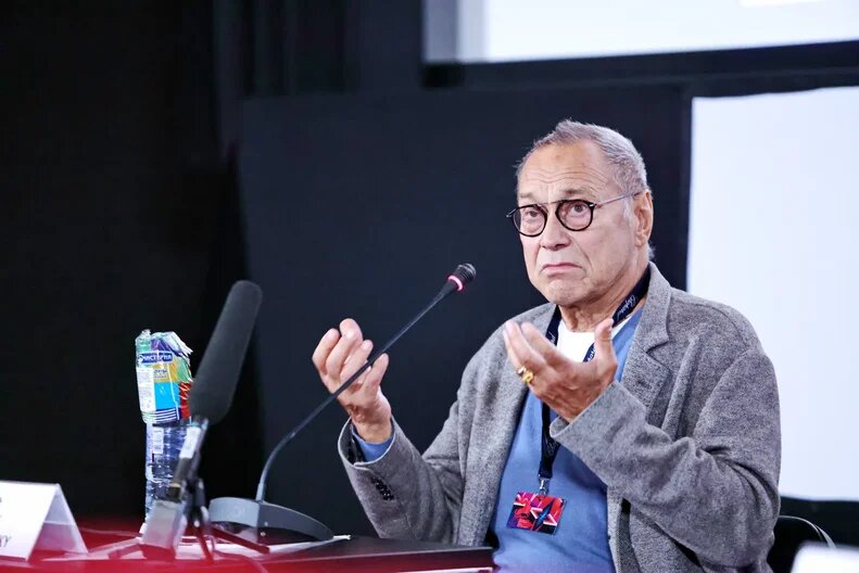 Андрей Кончаловский на пресс-конференции фильма "Человек неунывающий", фото пресс-центра ММКФ