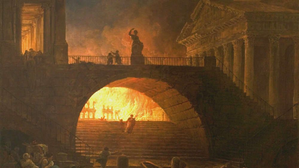 Hubert Robert "The Fire of Rome"