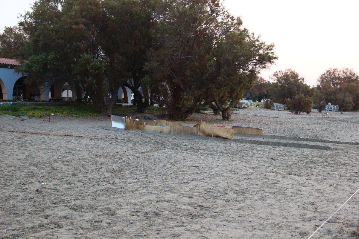 Такие ограждения встречаются на пляже часто, практически по всему южному побережью острова Закинтос