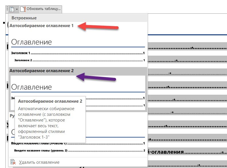 Как изменить формат и стиль Оглавления в Word быстрым способом ...